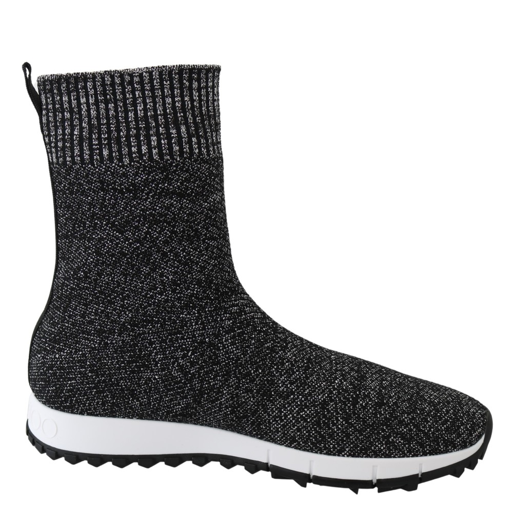 Jimmy Choo Norway Black/Silver Lurex Mix Sneakers